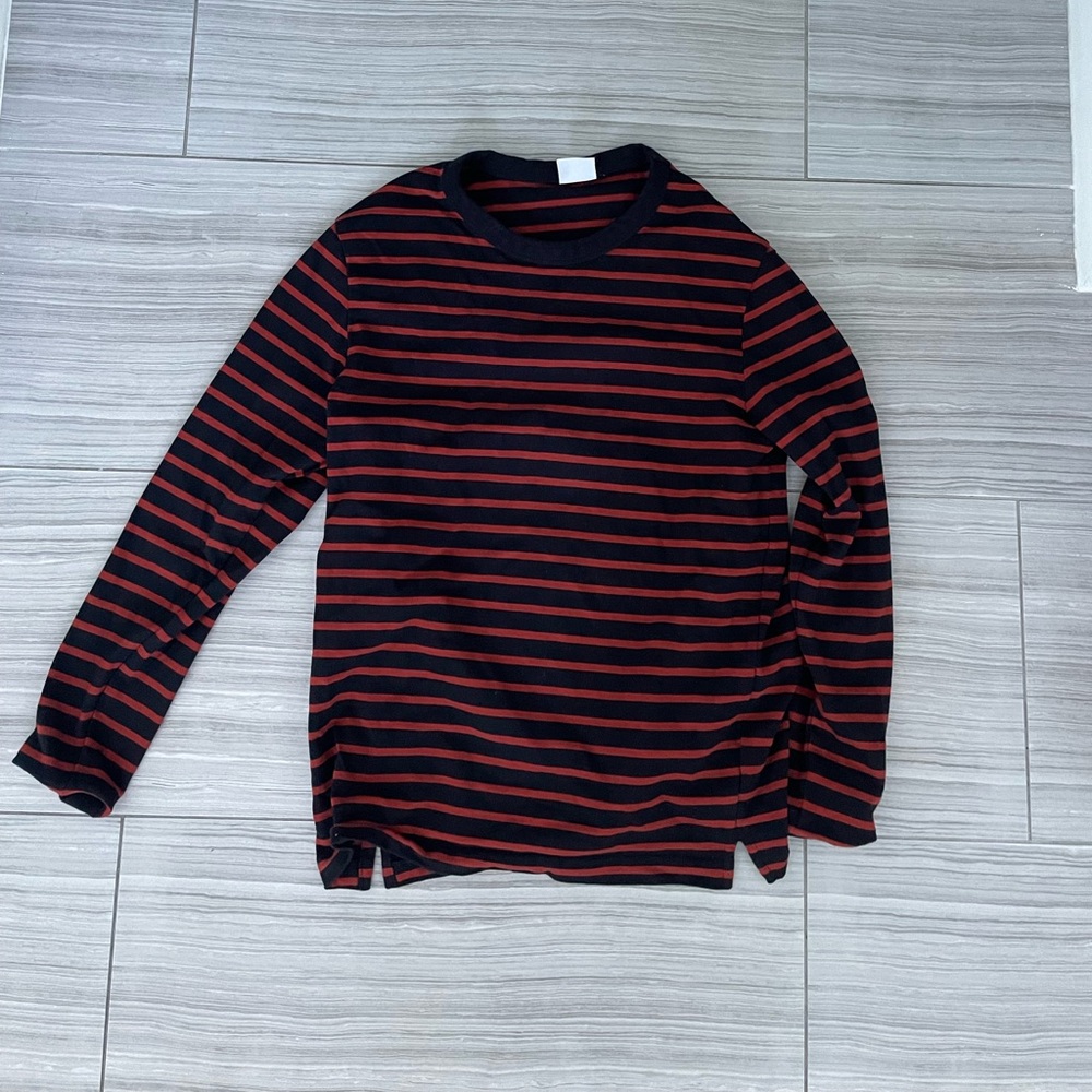 ZARA mens striped long sleeve shirt size L